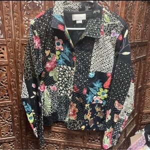 Vibrant Floral Patchwork Blazer
